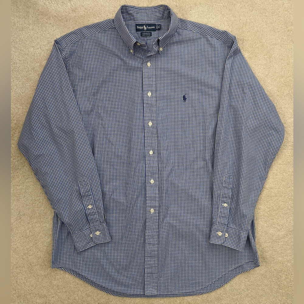Ralph Lauren blue button down shirt 16.5